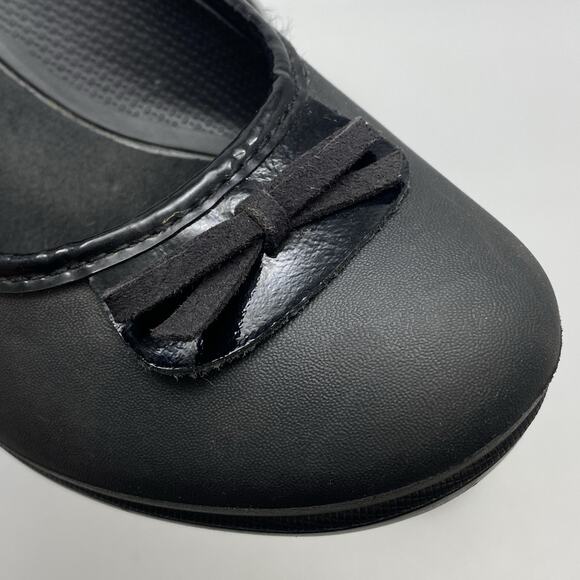 Crocs LYDIA Black Pumps 3" Wedge Heel Women's US 8 Platform Shoes Accent Bow - Picture 9 of 11